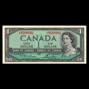 Canada, Bank of Canada, 1 dollar : 1954