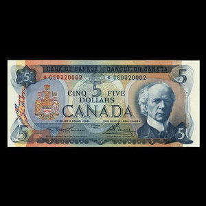 Canada, Bank of Canada, 5 dollars : 1972