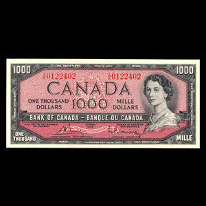 Canada, Bank of Canada, 1,000 dollars : 1954