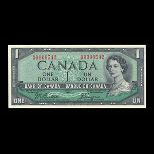 Canada, Bank of Canada, 1 dollar : 1954