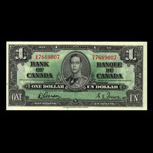 Canada, Bank of Canada, 1 dollar : January 2, 1937