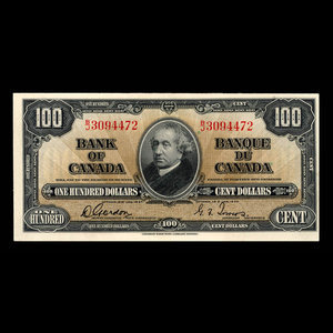 Canada, Bank of Canada, 100 dollars : January 2, 1937