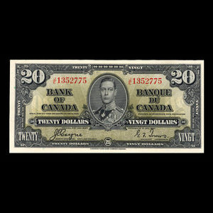 Canada, Bank of Canada, 20 dollars : January 2, 1937