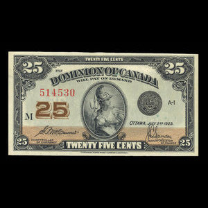 Canada, Dominion of Canada, 25 cents : July 2, 1923