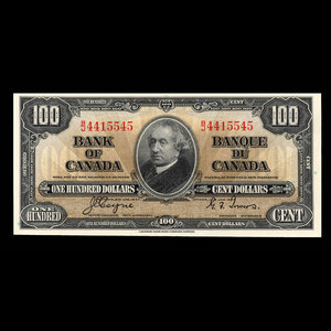 Canada, Bank of Canada, 100 dollars : January 2, 1937