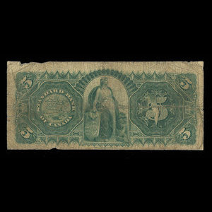 Canada, Standard Bank of Canada, 5 dollars : May 1, 1891