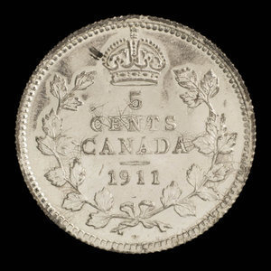 Canada, George V, 5 cents : 1911