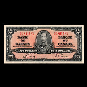 Canada, Bank of Canada, 2 dollars : January 2, 1937