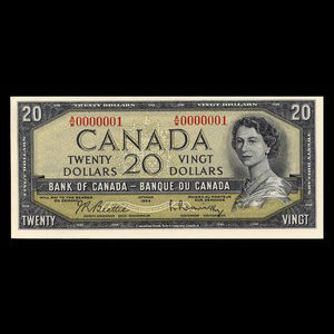 Canada, Bank of Canada, 20 dollars : 1954