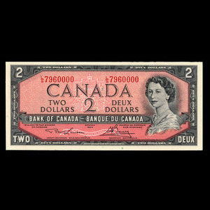 Canada, Bank of Canada, 2 dollars : 1954