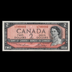 Canada, Bank of Canada, 2 dollars : 1954