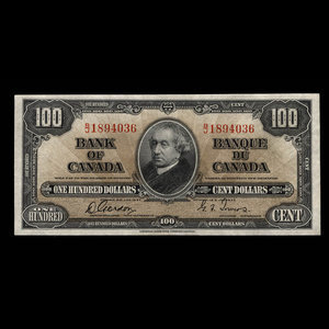 Canada, Bank of Canada, 100 dollars : January 2, 1937