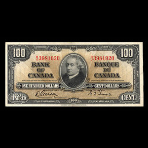 Canada, Bank of Canada, 100 dollars : January 2, 1937