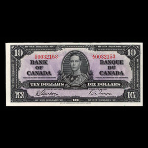 Canada, Bank of Canada, 10 dollars : January 2, 1937