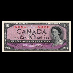 Canada, Bank of Canada, 10 dollars : 1954