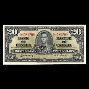 Canada, Bank of Canada, 20 dollars : January 2, 1937