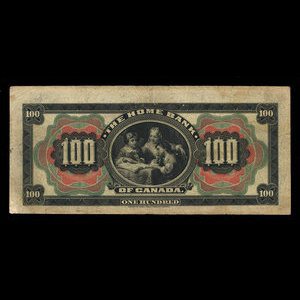 Canada, Home Bank of Canada, 100 dollars : March 1, 1917