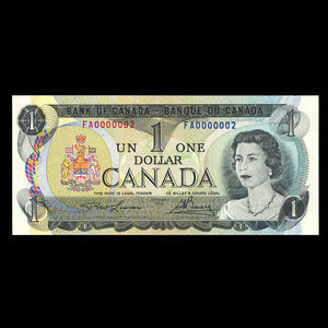 Canada, Bank of Canada, 1 dollar : 1973