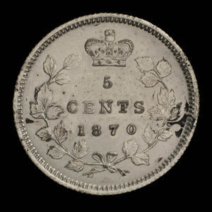 Canada, Victoria, 5 cents : 1870