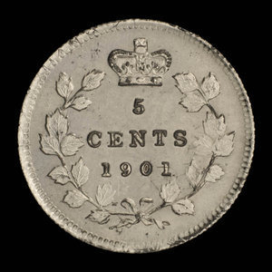 Canada, Victoria, 5 cents : 1901