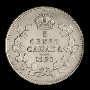 Canada, George V, 5 cents : 1921