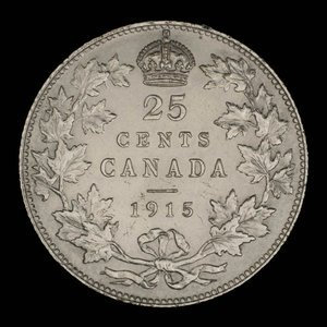 Canada, George V, 25 cents : 1915