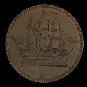 Canada, unknown, 1/2 penny : 1835