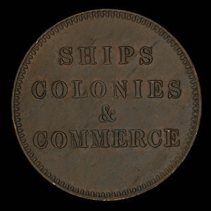 Canada, unknown, 1/2 penny : 1835