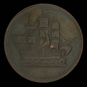 Canada, unknown, 1/2 penny : 1835