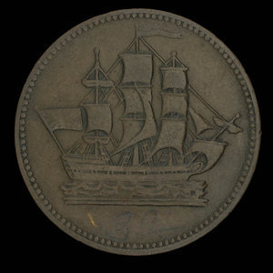 Canada, unknown, 1/2 penny : 1835