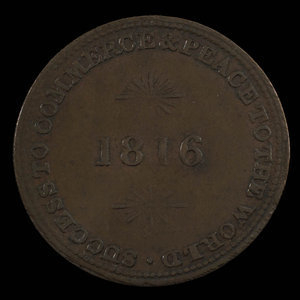 Canada, unknown, 1/2 penny : 1816