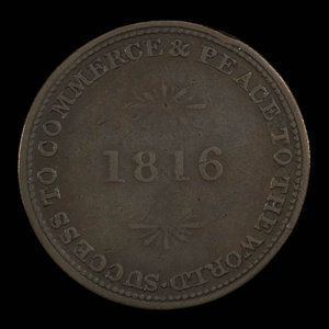 Canada, unknown, 1/2 penny : 1816