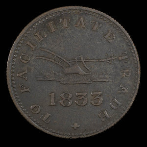 Canada, unknown, 1/2 penny : 1833