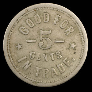 Canada, Nobles Hotel, 5 cents : 1890