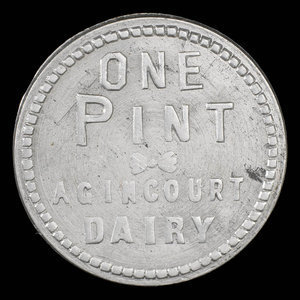 Canada, Agincourt Dairy, 1 pint, milk : 1895