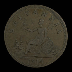 Canada, unknown, 1/2 penny : 1814