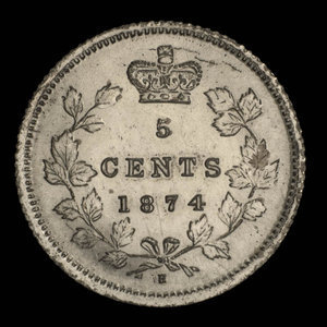 Canada, Victoria, 5 cents : 1874