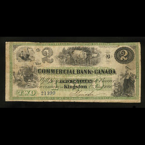 Canada, Commercial Bank of Canada, 2 dollars : January 2, 1860