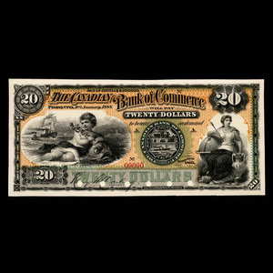 Canada, Canadian Bank of Commerce, 20 dollars : January 2, 1888