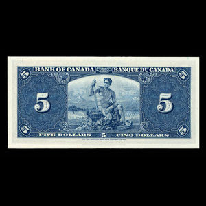 Canada, Bank of Canada, 5 dollars : January 2, 1937