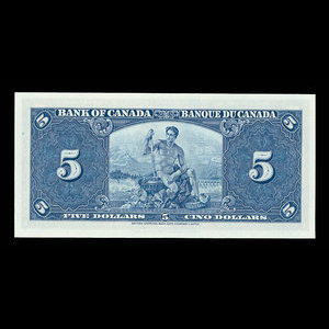 Canada, Bank of Canada, 5 dollars : January 2, 1937