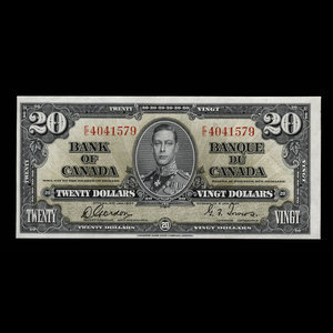 Canada, Bank of Canada, 20 dollars : January 2, 1937