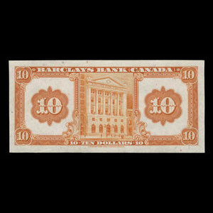 Canada, Barclays Bank, 10 dollars : January 2, 1935