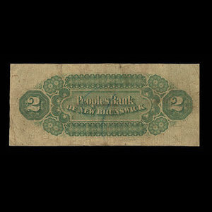 Canada, Peoples Bank of New Brunswick, 2 dollars : December 1, 1881