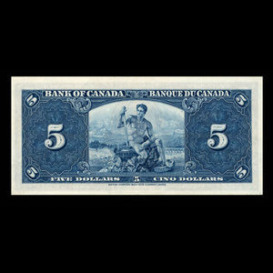 Canada, Bank of Canada, 5 dollars : January 2, 1937