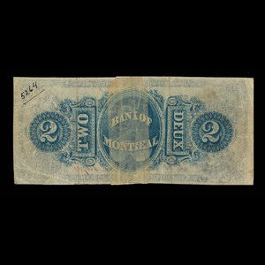 Canada, Bank of Montreal, 2 dollars : August 1, 1856