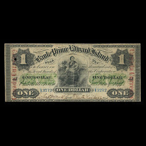 Canada, Bank of Prince Edward Island, 1 dollar : January 1, 1877