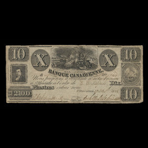 Canada, Banque Canadienne, 10 dollars : August 23, 1836