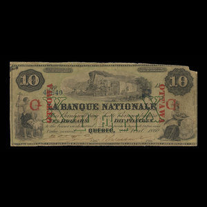 Canada, La Banque Nationale (National Bank), 10 dollars : April 28, 1860