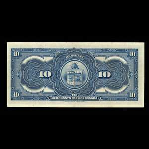 Canada, Merchants Bank of Canada (The), 10 dollars : November 1, 1919